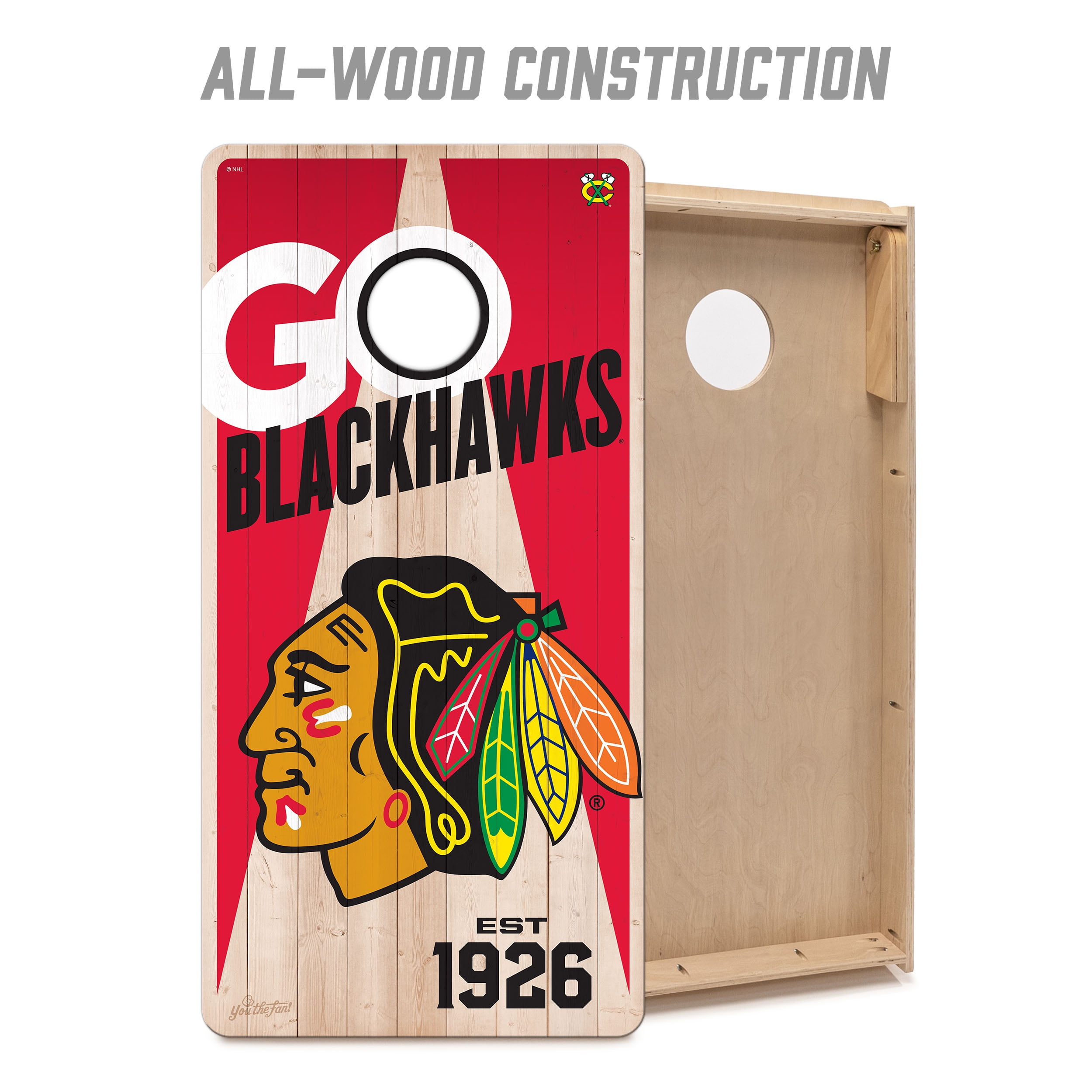 YouTheFan NHLChicago Blackhawks 2' x 4' Cornhole Game No Bags