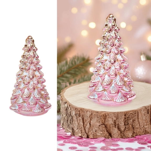 Kanstar Decoration, Christmas Tree Glass, Pink Gradient, 8 Inch, 1 Count
