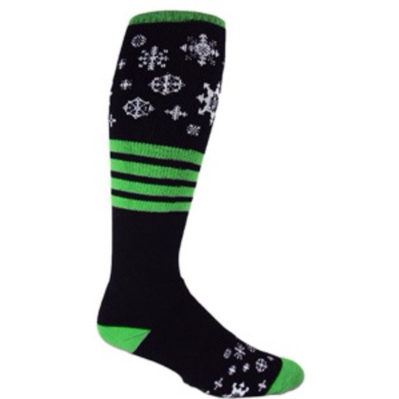 MOXY Socks Black with Green Full-Cushion The Blizzard Extreme Ski Socks