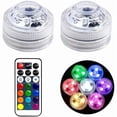 thumbnail image 1 of Mini Submersible LED Lights, Submersible LED Light, LED Underwater Lights with Remote Control, RGB Multicolor Submersible Lights for Swimming Pool, Vase, Spa, Aquarium, Pond, 2 Pieces, 1 of 5