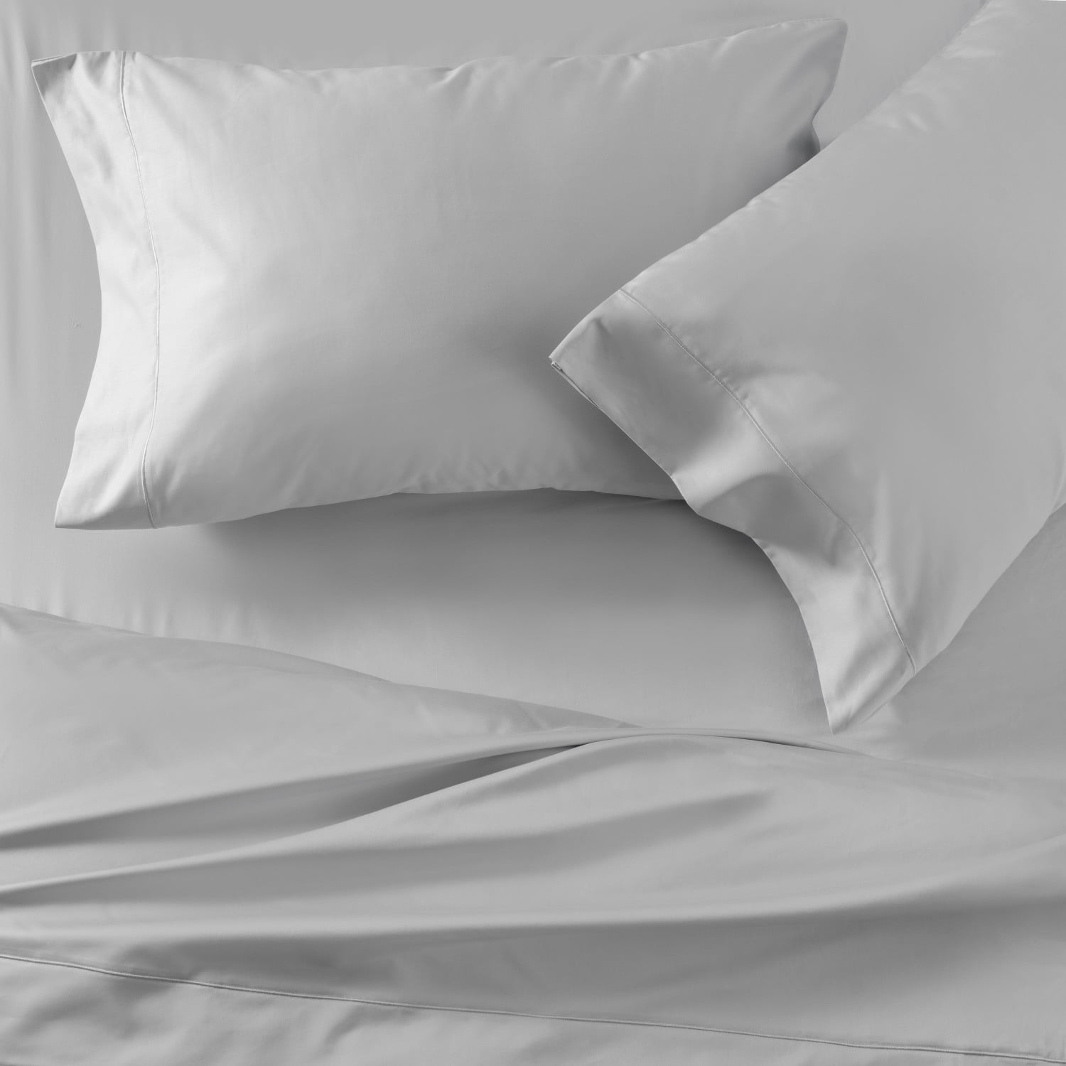 Hotel 600 TC 100% Egyptian Cotton Sateen Bed Sheet Set, Queen, Soft Silver, 4 Piece Walmart.com