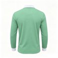 thumbnail image 5 of CCRFTGI Mens Polo Shirts Casual Long Sleeve Shirt Classic Golf Polos collared shirts Army Green L, 5 of 5