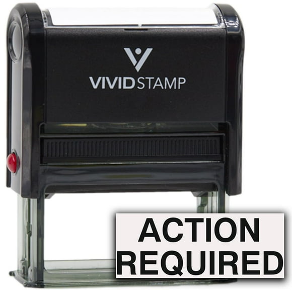Action Required Office Self Inking Rubber Stamp (Black Ink) - Large