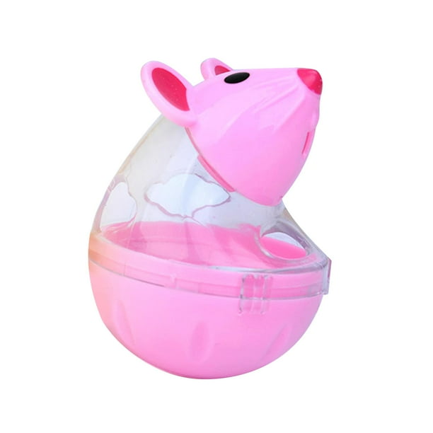 Dispensador de bolas de comida para gatos, juguete de comida para perros, gatitos, de entrenamiento interactivo Rosa