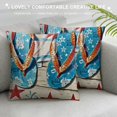 thumbnail image 3 of Qinduosi Set of Summer Sea Beach Starfish Square Linen Decorative Throw Pillow Cover Cushion Case for Outdoor Bedroom Home Sofa Inch White, 3 of 5