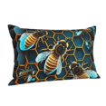 thumbnail image 2 of Honeycomb Bee Starry Bee Honey Pillowcase 14x20 Rectangle Throw Pillow Case Cover Cushion with Hidden Zipper for Sofa Couch Car, 2 of 2