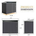 thumbnail image 4 of Walsunny 6X4 ft Outdoor Storage Shed, Galvanized Metal Steel Garden Shed with Lockable Doors, Dark Gray, 4 of 8