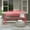 Red, variant on Abble High Back Outdoor Metal Garden Bench Steel Slat Patio Loveseat Park Bench for Porch Yard Lawn Patio Bench, Yellow