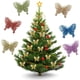 thumbnail image 2 of 20 piezas de adornos navideños con mariposas brillantes, adornos colgantes para árbol de Navidad con mariposas brillantes en 3D, decoración de mariposas artificiales huecas con clips y tallos para cor, 2 of 7