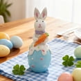 thumbnail image 1 of Figurina de Conejo de Pascua de Resina, Decoración de Mesa, Adorno Azul/Rosa/Amarillo de 4.7 Pulgadas para Sala, Jardín, Estante o Regalo, 1 Pieza, 1 of 6