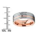 thumbnail image 3 of Metal Masters Mens Hammered Grooved Tungsten Carbide Wedding Band Ring Silver Rosegold-tone Comfort-Fit 8mm, 3 of 6