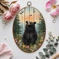 thumbnail image 7 of Canvas Wall Art Farmhouse Bear Wildlife Rustic Wildflower Brown Bear Wildflowers Pine Oval Framed Canvas Prints Vintage Wall Hanging Decor for Home Office Nursery Family Gift 8.6"x11.4", 7 of 7