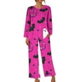 thumbnail image 6 of QIUOMBBP Halloween Pajamas for Women 2 Piece Sets Funny Graphic Long Sleeve Shirts and Pants Loungewear Pjs Fall Winter Sleepwear, Hot Pink, M, 6 of 7