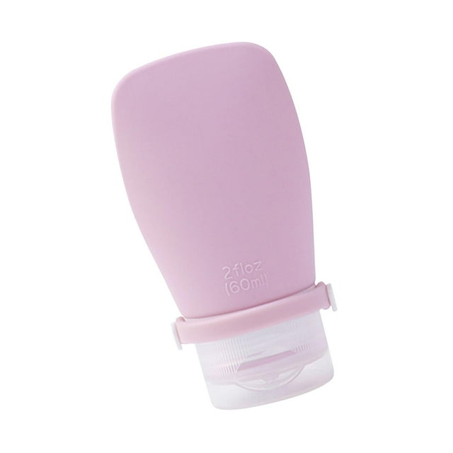 Botella de viaje de silicona, dispensador de viaje, regalos para champú, acondicionador, loción, botellas exprimibles cosméticas, contenedor de tamaño rosa