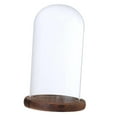thumbnail image 1 of Cloche Flowers Container Display Cover with Wooden Base Brown, 1 of 8