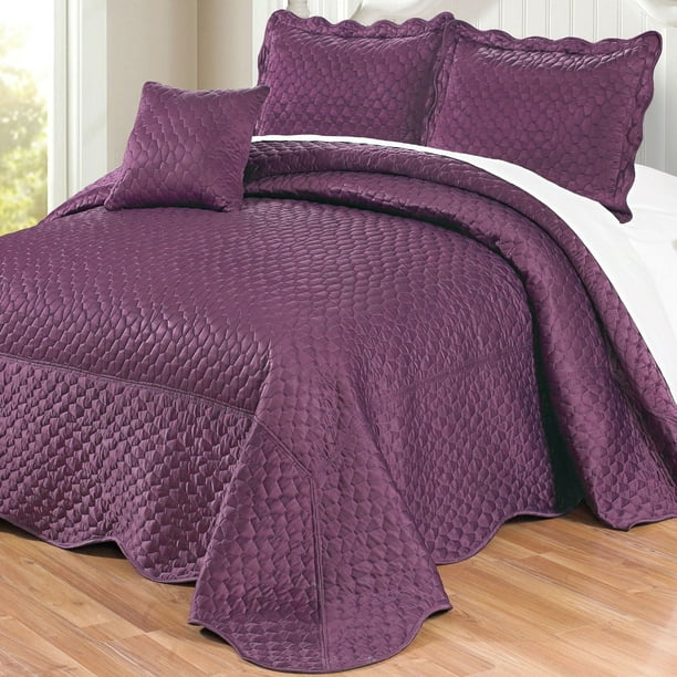Home baby target bare home california design den. bnf home oversized matte satin 4 piece bedspread set purple queen