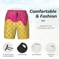 thumbnail image 3 of Naloa Red Ice Cream Print Men Swim Trunks with Compression Liner ,Board Shorts,Men's Swim Shorts with Drawstring and Elastic Waistband-Large, 3 of 6