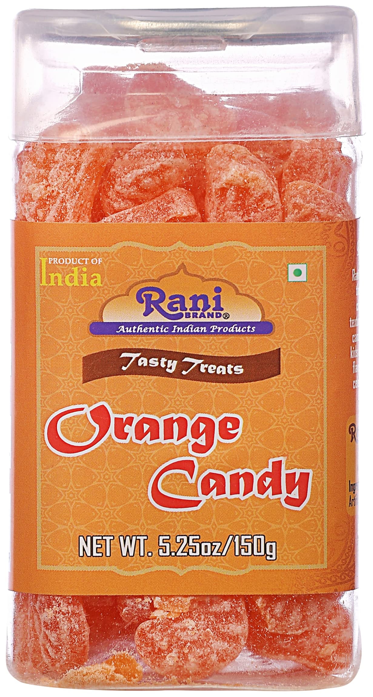 Rani Orange Candy 5.25oz (150g) Vacuum Sealed, Easy Open Top