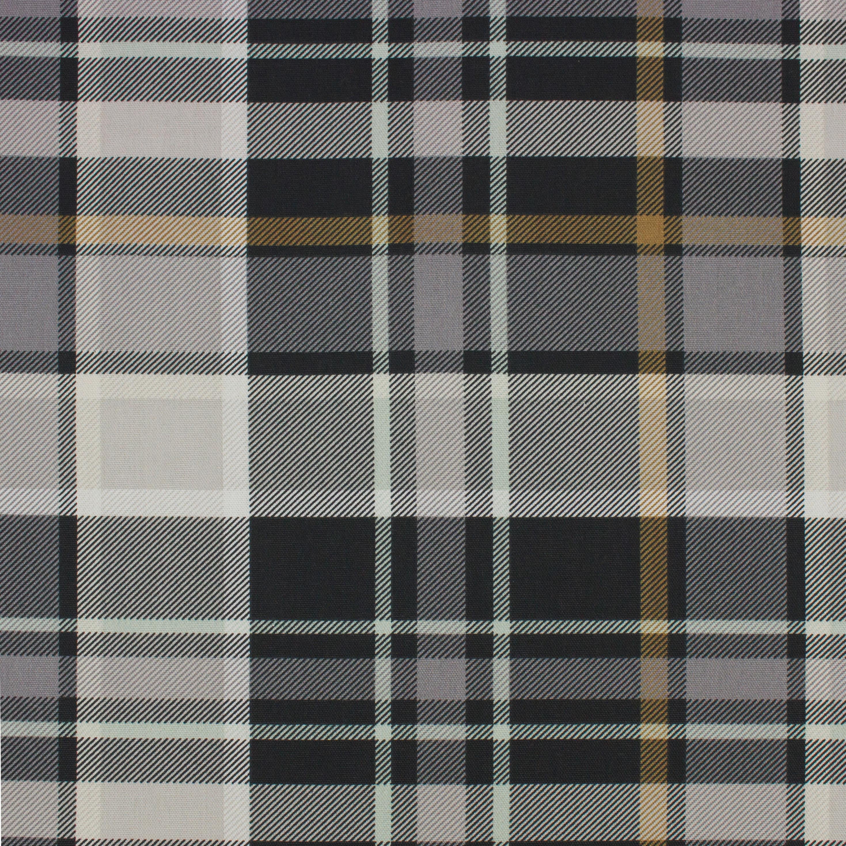 Black Drapery Upholstery Fabric 100% Cotton Large Plaid White Check Colors 