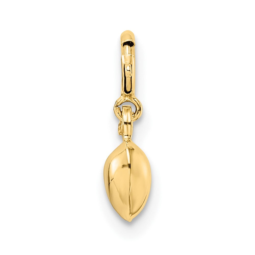 Finest Gold 14K Yellow Gold Polished Heart with Spring Ring Clasp Charm