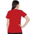 thumbnail image 3 of eloria Women's T-Shirt V-Neck Half Sleeve Casual Top Red, 3 of 6