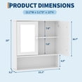 thumbnail image 5 of 22.2 Inch Wall Mounted Bathroom Medicine Cabinet with Mirror, White Bathroom Storage Cabinet with Adjustable Shelf, Space-Saving Over Toilet Organizer for Bathroom, Kitchen, 5 of 8