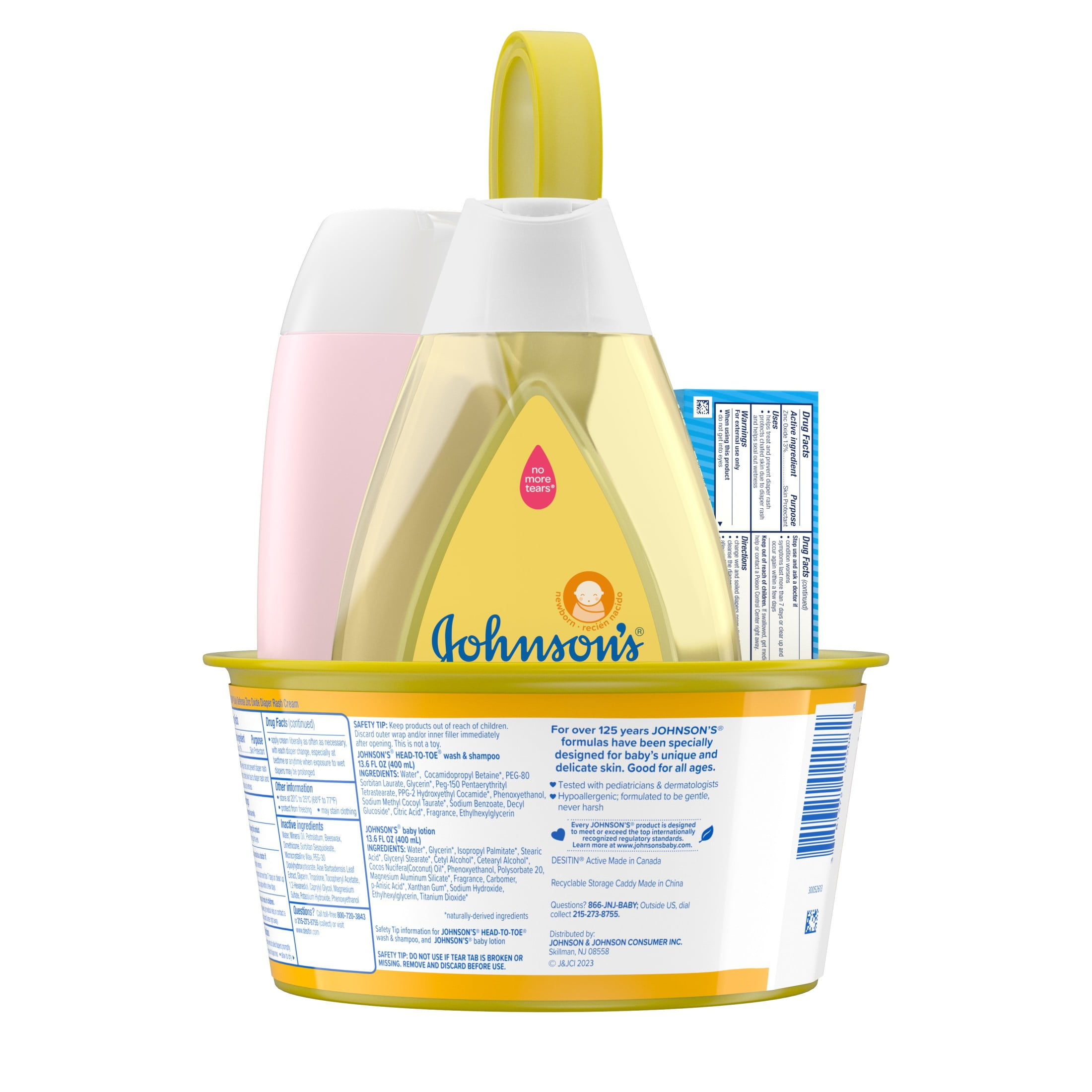 Johnson's First Touch Baby Gift Set with Baby Lotion, Diaper Cream and Shampoo, 4 full size items