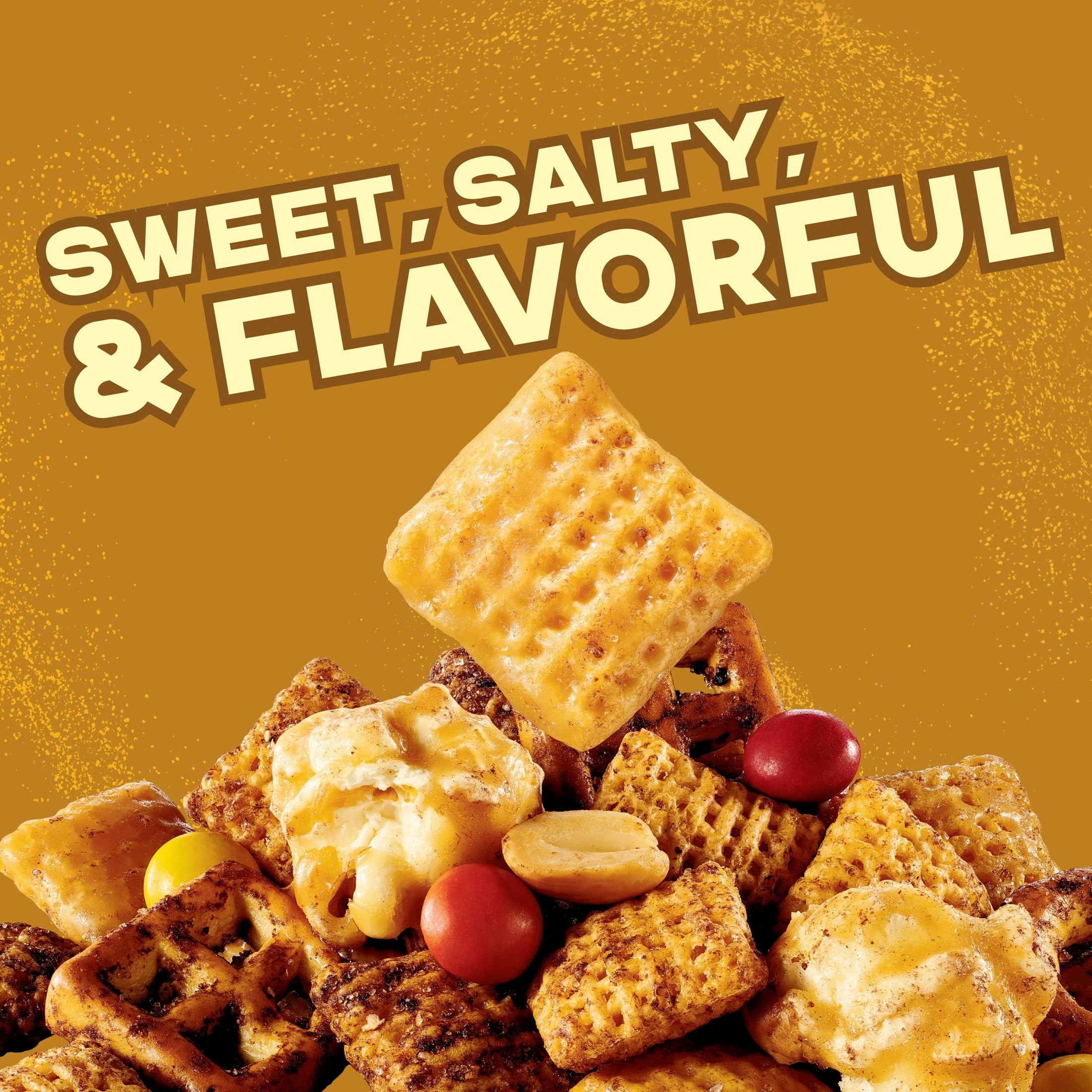 (3 pack) Chex Mix Turtle Snack Mix, Indulgent Snack Bag, Family Size, 13.5 oz