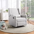thumbnail image 2 of Pemberly Row Wood Swivel Glider Recliner with Pillow in Blanco White, 2 of 8