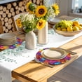 thumbnail image 4 of Colorful Geometric Round 13 Inch Placemats Set of 8, Modern Rainbow Ombre Abstract Art HeatResistant Non Slip Place Mats for Dining Table, Wipeable Braided Kitchen Table Mats for Housewarming, 4 of 9