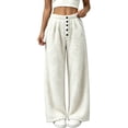 thumbnail image 3 of LIaqionyy Womens Fleece Pants Winter Warm Elastic Waist Wide Leg Fuzzy Lounge Bottoms Long Soft Plush Pajama Pant, 3 of 6