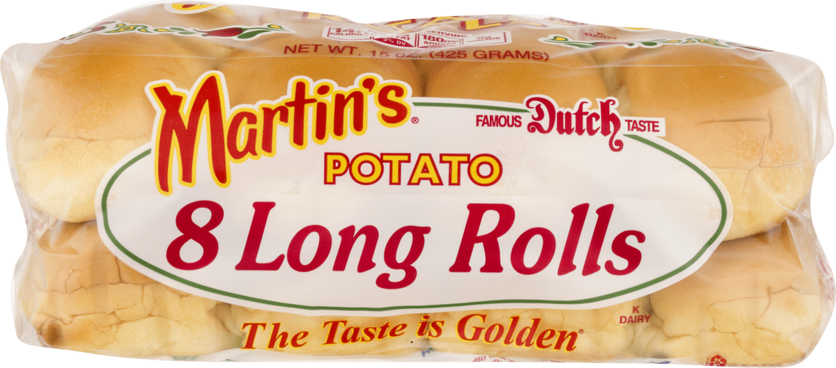 Martin's Famous Pastry Potato Long Rolls, 4-Pack
