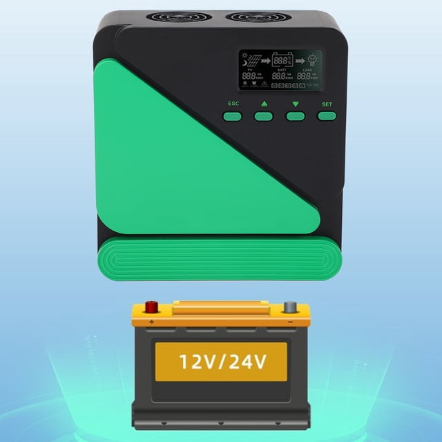 MPPT Solar Charge Controller, Button Operation 12V 24V Auto Solar Panel Regulator Dual 5V 3A USB Port for Landscape Lighting Projects 30A,40A