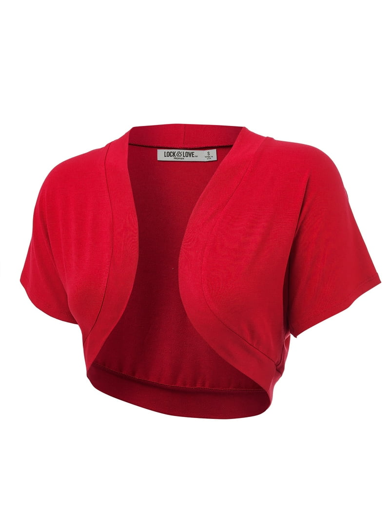 Made by Johnny Women's Short Sleeve Cropped Bolero Shrug Open