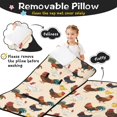 thumbnail image 3 of Rooster and Chick Cream Pattern Teens Toddler Nap Mat with Pillow, Sleeping Mat Bag for Preschool Daycare 59"x22", 3 of 6
