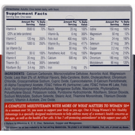 One-A-Day Women's 50+ Advantage Healthy Multivitamins Tablets 65 ea (Pack of 3)