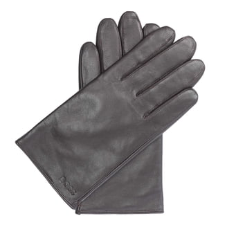 Coach Men's Black Leather Tech Gloves, Wool Lined, Large, Formal
