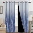 thumbnail image 7 of Mizhona Blue Gradient Blackout Curtains Set of 2 84 inch length for Bedroom,Omber Printed Windom Drapes Curtains for Living Room, 7 of 7