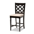 thumbnail image 2 of Baxton Studio Sand Fabric Upholstered and Brown Finished Wood 5-Piece Pub Set, 2 of 9