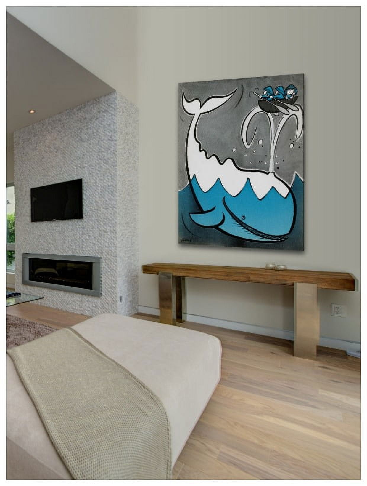 Marmont Hill "Big Whale" by Curtis Painting Print on Canvas