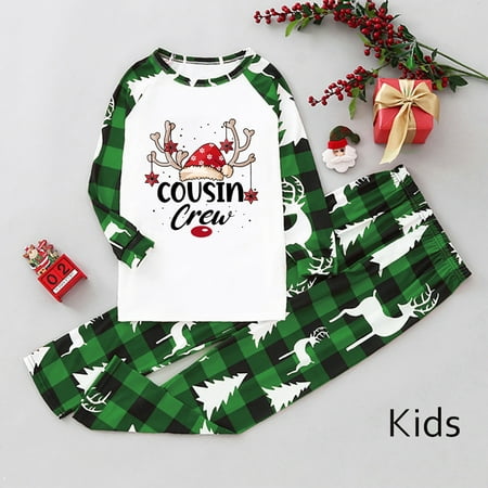 

Parent-Child Wear Plaid Print Round Neck Long Sleeve Loungewear Set Family Set