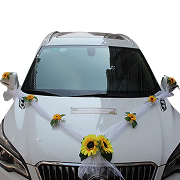 Xingzhi Wedding Car Decoration Flowers Effective Décor For Wedding Cars Elegant And Stylish Safe And Easy To Install Polyester yellow 1Set