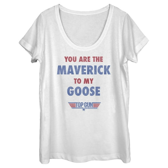 Women's Top Gun You Are the Maverick to My Goose  Scoop Neck White 2X Large