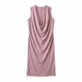 thumbnail image 4 of SONXAHE Side-Pocket Midi Dress for Women Sleeveless Cowl-Neck Weekend Casual Mid-Length Dresses, 4 of 4