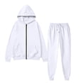 thumbnail image 4 of WIZUTIZ Men's Casual Set Solid Color Long Sleeve Pullover Hoodie Top Elastic Waist Drawstring Zipper Pocket Pants Two-Piece Outfit Polyester Breathable for Home Daily All-Season Wear, 4 of 4