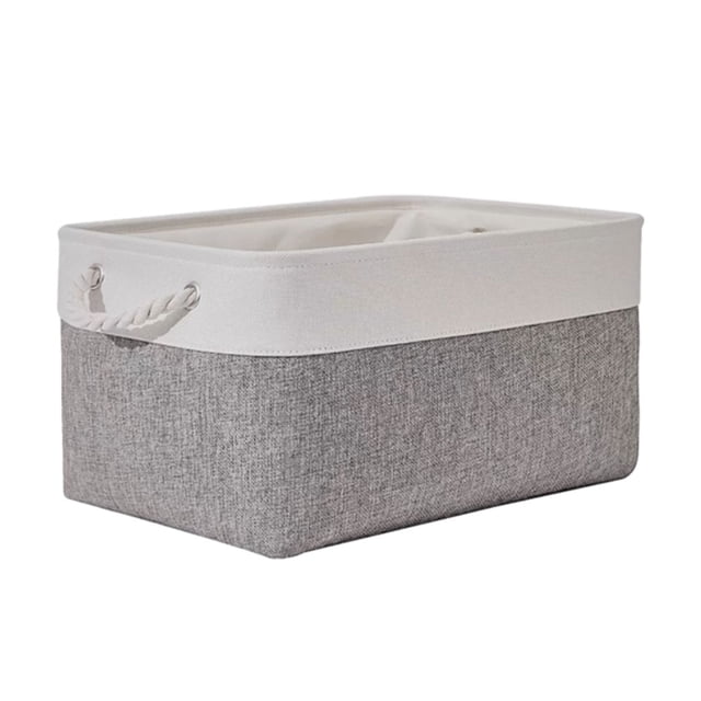 tredstone Panier de Rangement en Lin Élégant pour un Rangement Quotidien Blanc Mix Gris 31*21*13 1Set