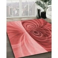 thumbnail image 2 of Ahgly Company Indoor Round Patterned Love Red Area Rugs, 4' Round, 2 of 6