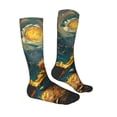 thumbnail image 3 of Fotbe Whimsical Starry Night Scene print Women's Men's Novelty Crew Socks Cotton Socks Knee High Socks for Walking,Running,Nurses,Pregnancy, 3 of 8