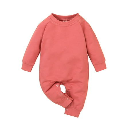 

Honeeladyy Winter Coats Newborn Infant Baby Boys Girls Cotton Solid Romper Jumpsuit One Piece Clothes Pink Clearance under 10$