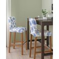 thumbnail image 2 of Blue Watercolor Floral Bar Stool Covers Set of 6, Spring Flower Abstract Art Stretch Washable Bar Chair Covers with Backs, Removable Pub Counter Height Chair Cover for Kitchen Dining Room Cafe, 2 of 7